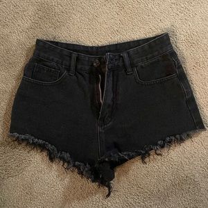 SHEIN high waisted shorts black flame shorts